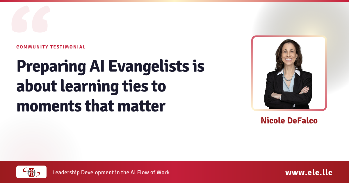 Share card: Preparing AI Evangelists is about learning ties to moments that matter